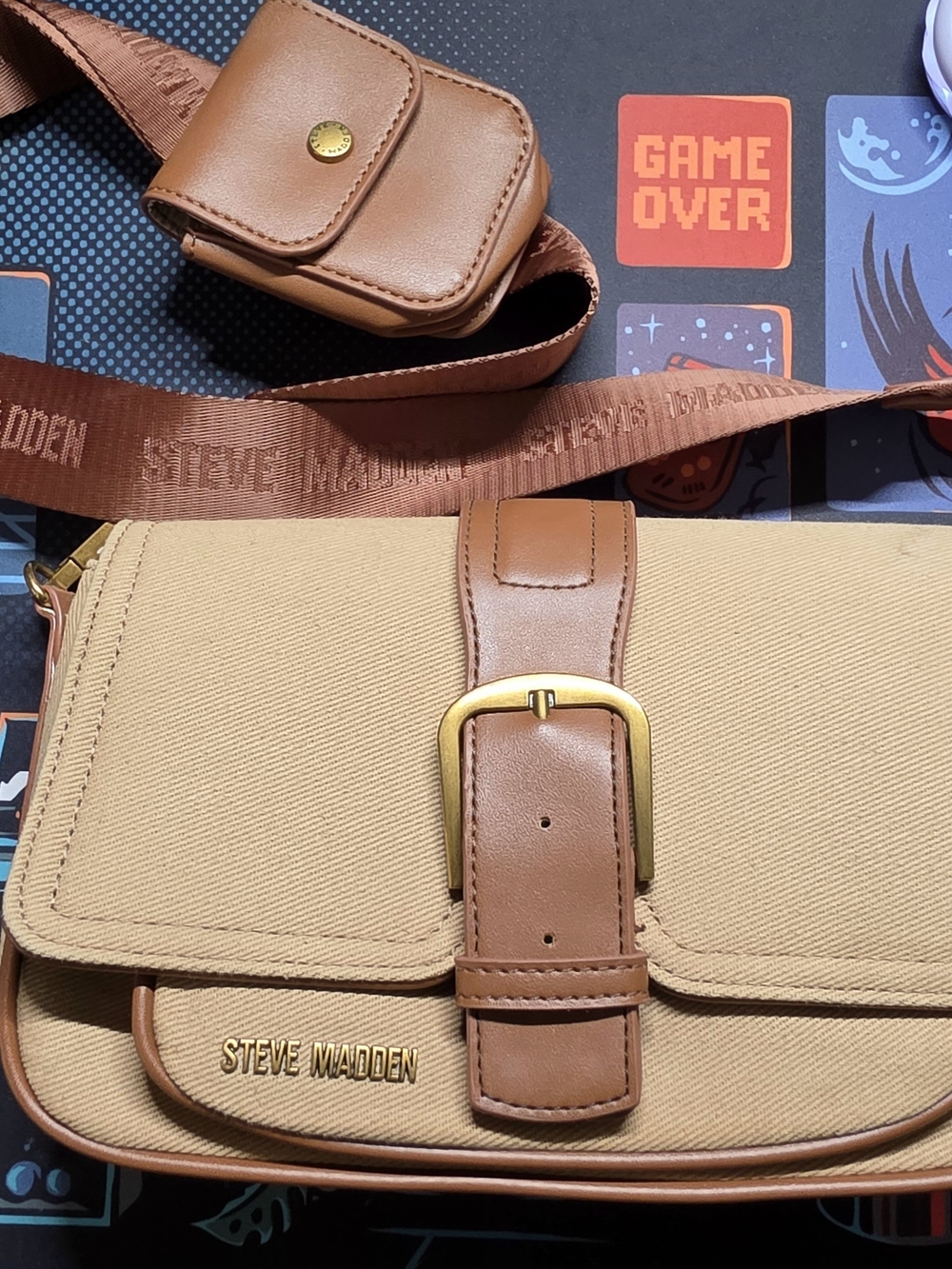 Steve Madden Tan & Brown Crossbody Bag